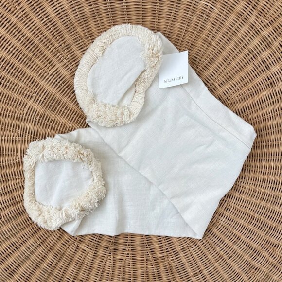 NEW Serena & Lily Bowden Pillow Cover (7”x36”x7”)-White Beige - Picture 1 of 2